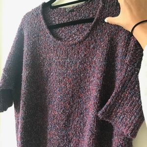 Multicolor Quarter-Sleeved, Oversized Sweater